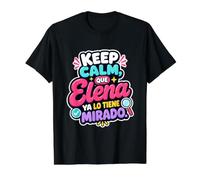 Keep Calm, que Elena ya lo tiene mirado Value Graphic T-Shirt, Men, Black, M