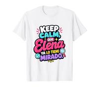Keep Calm, que Elena ya lo tiene mirado Value Graphic T-Shirt, Men, White, M