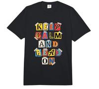 Keep Calm Read On Collage Letters Book Lover Comfort Colors Adult Heavyweight T-Shirt