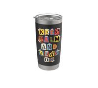 Keep Calm Read On Collage Letters Book Lover Stainless Steel Insulated Tumbler