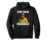 Keep Calm Squatch The Flames Bigfoot Firefighter Sasquatch Pullover Hoodie