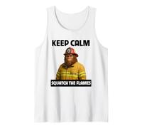 Keep Calm Squatch The Flames Bigfoot Firefighter Sasquatch Tank Top
