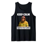 Keep Calm Squatch The Flames Bigfoot Firefighter Sasquatch Tank Top