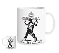 Keep Calm Street Dance Mug - Urban Dancer Silhouette Gift for Dancers, Hip Hop Lovers & Dance Teachers - Ceramic Coffee Cup