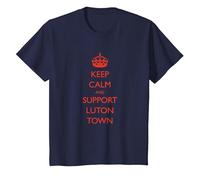 Keep Calm, Support Luton Town, The Hatters T-Shirt, Youth, Navy Blue, Medium