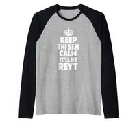 Keep Calm the Yorkshire Way White Text Raglan Baseball Tee