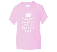 Keep Calm & Trot On/Horse Riding ~ Kids/Girls/Boys T-Shirt ~6 Colours 7-8 Pink