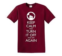 Keep Calm Turn It Off | for Gift | Joke | Funny | Men's T-Shirt TEE TOP(Maroon,XL)