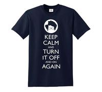 Keep Calm Turn It Off | for Gift | Joke | Funny | Men's T-Shirt TEE TOP(Navy,M)