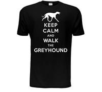 Keep Calm Walk Greyhound Dog Lovers Gift Mens T-Shirt X-Large Black