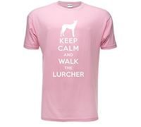 Keep Calm Walk The Lurcher KC Dog Lovers Gift Mens T Shirt X-Large Pink