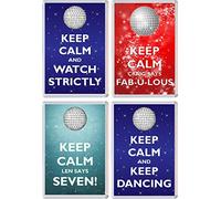 Keep Calm Watch Strictly, Keep Dancing, Len Says Seven, Craig Says Fab-U-Lous - 4 PACK - Jumbo Fridge Magnet/Magnets