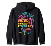 Keep Calm Were On A Family Vacation 2026 Beach Zip Hoodie