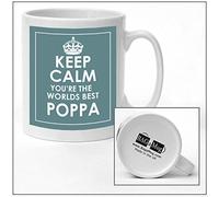 Keep Calm You're The Worlds Greatest Poppa - Teal Ceramic Mug New Unique Easy Gift