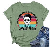 Keep Clam Have A Mega Pint Shirts for Women Summer Funny Hearsay Lawyer Saying Mega Pint Tees Streetwear Tops (Olive Green,S,S)