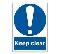 Keep clear Sign - A3 1mm Rigid Plastic Sign - Mandatory Safety Information - Workplace Emergency Health & Safety Signage - Office Warehouse