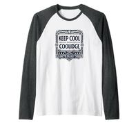 Keep Cool with Calvin Coolidge Art Deco Campaign Raglan Baseball Tee