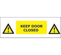 Keep door closed Foamalux PVC Plastic sign - 30 x 10 cm | UK-Made with Renewable Energy | Low Carbon Footprint