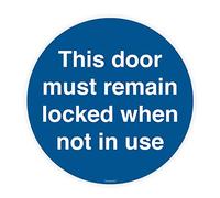 Keep Door Locked Sign Self adhesive Waterproof Vinyl 100mm x 100mm V1205