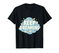 Keep Dreaming Mental Health Cloudy Letters Bird Print T-Shirt
