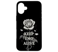 Keep Emo Alive Dagger and Rose Traditional Style Case for iPhone 16 Plus