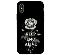 Keep Emo Alive Dagger and Rose Traditional Style Case for iPhone X/XS