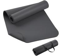 KEEP Extra Thick NBR Yoga Mat for Women & Men, 10mm Thick, 72”x24” Large Exercise Mat with Non-Slip Workout Mat for Yoga, Pilates, Stretching, Meditation - Wide & Cushioned Fitness Mat, Grey