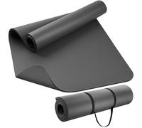 KEEP Extra Thick NBR Yoga Mat for Women & Men, 15mm Thick, 72”x32” Large Exercise Mat with Non-Slip Workout Mat for Yoga, Pilates, Stretching, Meditation - Wide & Cushioned Fitness Mat,Grey