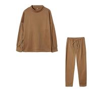 Keep Fit Clothes Women Sets Women Xxl Clothes Women's 2 Casual And Comfortable Set Solid Color Home Clothing Best Friend Women Pajamas Set For Women (Coffee, XXXL)