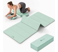KEEP Foldable Yoga Mat, 7mm Thick High Density TPE Exercise Mat, Double Sided Non-Slip Folding Fitness Mat for Home Gym Workouts, Pilates and Stretching, Lays Perfectly Flat, Mint Green