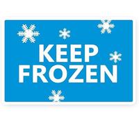Keep Frozen Shipping Label Frozen Stickers Waterproof White/Blue Packing Sticker,2x3 Inch Adhesive Handling Warning Sticker 300 Pcs Per Roll.