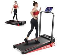KEEP FUN Walking Pad With 3 Level Incline, Walking Pad With Handle Bar, 300 Lbs Capacity, Foldable Treadmill for Home Office, Under Desk Treadmill With LED Display, Remote Control & APP