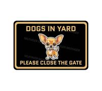 Keep Gate Closed Sign Dogs Chihuahua Dogs In Yard Aluminum Metal Tin Signs Door Sign Warning Sign For Fence Gate Yard Home Wall Decor 8x12 Inch