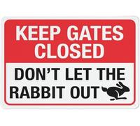 Keep Gates Closed Don't Let The Rabbit Out Metal Sign Aluminum Warning Tin Signs For Outdoor Business Yard Lawn Sign Home Decor 8x12 Inch