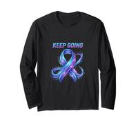 Keep Going Awareness Ribbon Motivation Design Long Sleeve T-Shirt