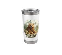 Keep Going Bear with It Funny Mountain Animal Graphic Stainless Steel Insulated Tumbler
