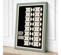 Keep Going Geometric Canvas Wall Art Print 30x20 Inch | Sage