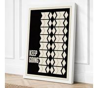 Keep Going Geometric Canvas Wall Art Print 30x20 Inch | White