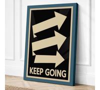 Keep Going Minimalist Canvas Wall Art Print 30x20 Inch (76 x 51 cm)