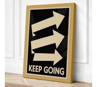 Keep Going Minimalist Canvas Wall Art Print 30x20 Inch (76 x 51 cm)
