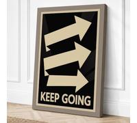Keep Going Minimalist Canvas Wall Art Print 30x20 Inch | Taupe