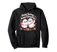 Keep Going Pink Ribbon Breast Cancer Survivor Support Pullover Hoodie
