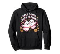 Keep Going Pink Ribbon Breast Cancer Survivor Support Pullover Hoodie