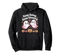 Keep Going Pink Ribbon Breast Cancer Survivor Support Pullover Hoodie