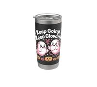 Keep Going Pink Ribbon Breast Cancer Survivor Support Stainless Steel Insulated Tumbler