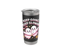 Keep Going Pink Ribbon Breast Cancer Survivor Support Stainless Steel Insulated Tumbler
