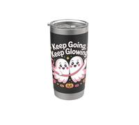 Keep Going Pink Ribbon Breast Cancer Survivor Support Stainless Steel Insulated Tumbler