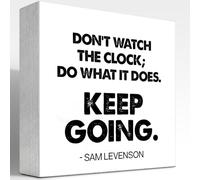 Keep Going Wood Box Signs,Inspirational Quote Wood Plaque Sign Desk Decor,Rustic Motivational Wooden Block Sign Decor for Home Office Shelf Desk Table Decoration C1069