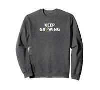 Keep Growing: Inspirational Gardening Art Sweatshirt, Adult Unisex, Dark Heather Grey, XL