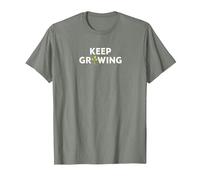 Keep Growing: Inspirational Gardening Art T-Shirt, Men, Olive Heather, M
